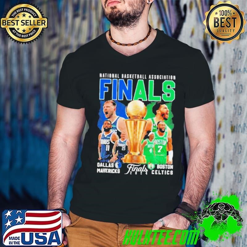 Trophy Dallas Mavericks And Boston Celtics 2024 National Basketball Association Finals Guys V Neck