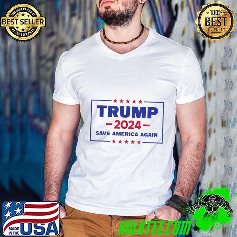 Trump 2024 Save American Again Election Campaign Voter Stars Guys V Neck