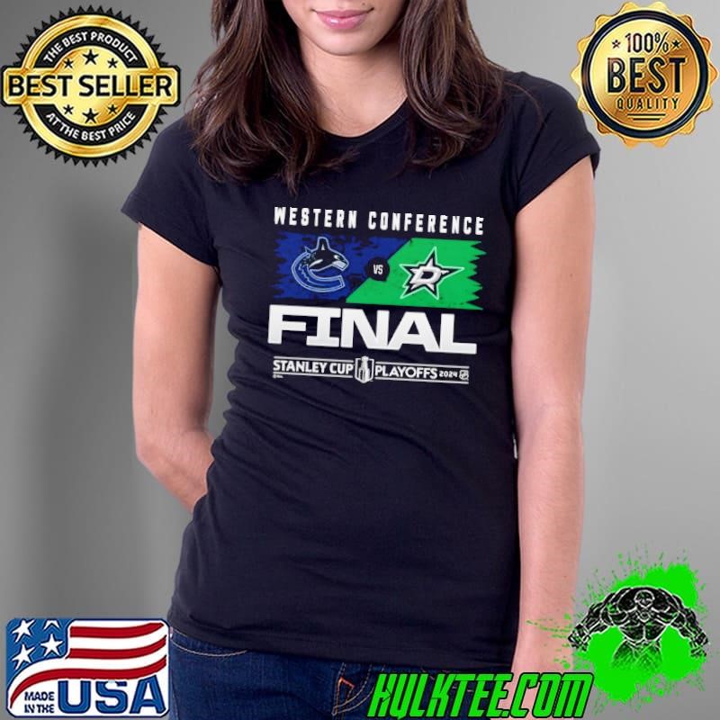 Western Conference Finals Vancouver Canucks vs. Dallas Stars 2024 Matchup Ladies Tee