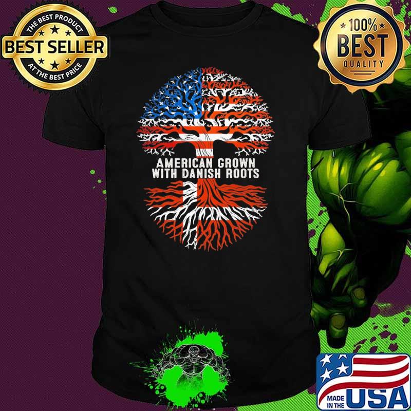 American Grown With Danish Roots Tree USA Flag shirt