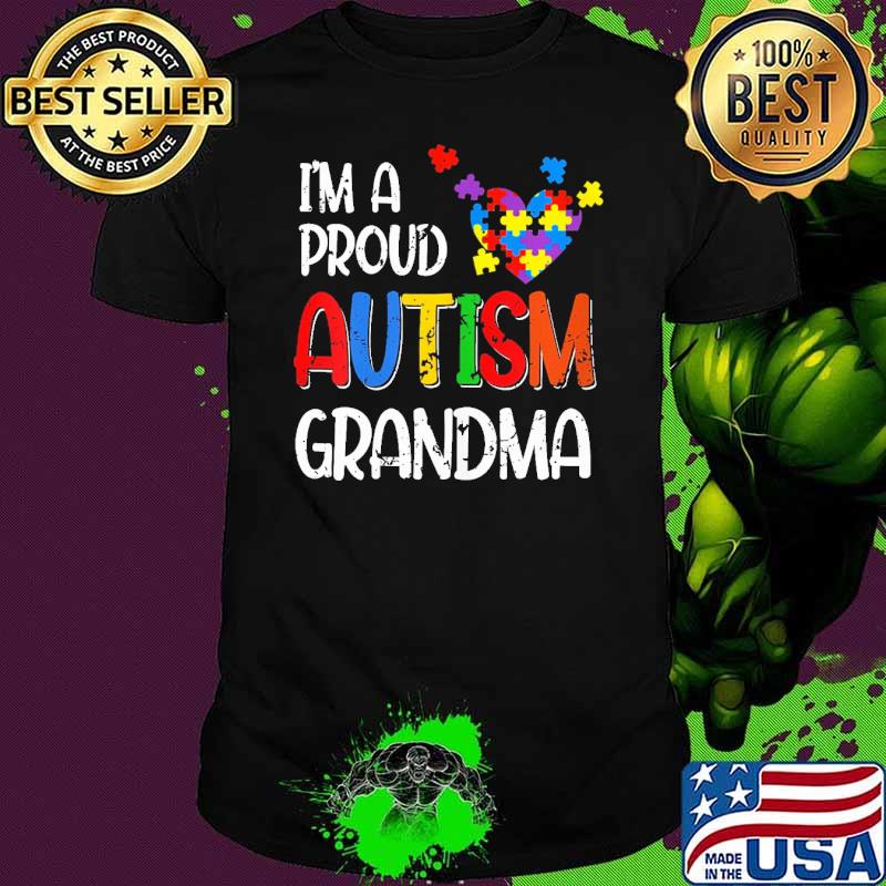 I'M A Proud Autism Grandma Autism Awareness Costume Heart shirt