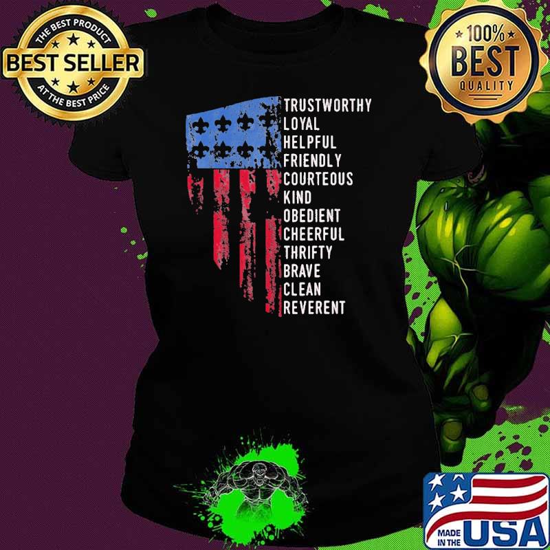 Loyal helpful friendly kind obedient thrifty brave american flag s Ladies tee Loyal helpful friendly kind obedient thrifty brave american flag s Ladies tee