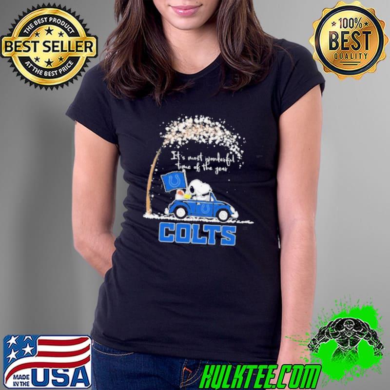 Peanuts Snoopy And Woodstock On Car Indianapolis Colts It’s Most Wonderful Time Of The Year Shirt Ladies Tee Peanuts Snoopy And Woodstock On Car Indianapolis Colts It’s Most Wonderful Time Of The Year Shirt Ladies Tee
