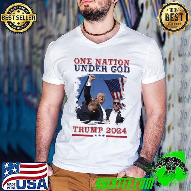 2024 One Nation Under God Trump 2024 Stars Usa Flag Vote T-Shirt