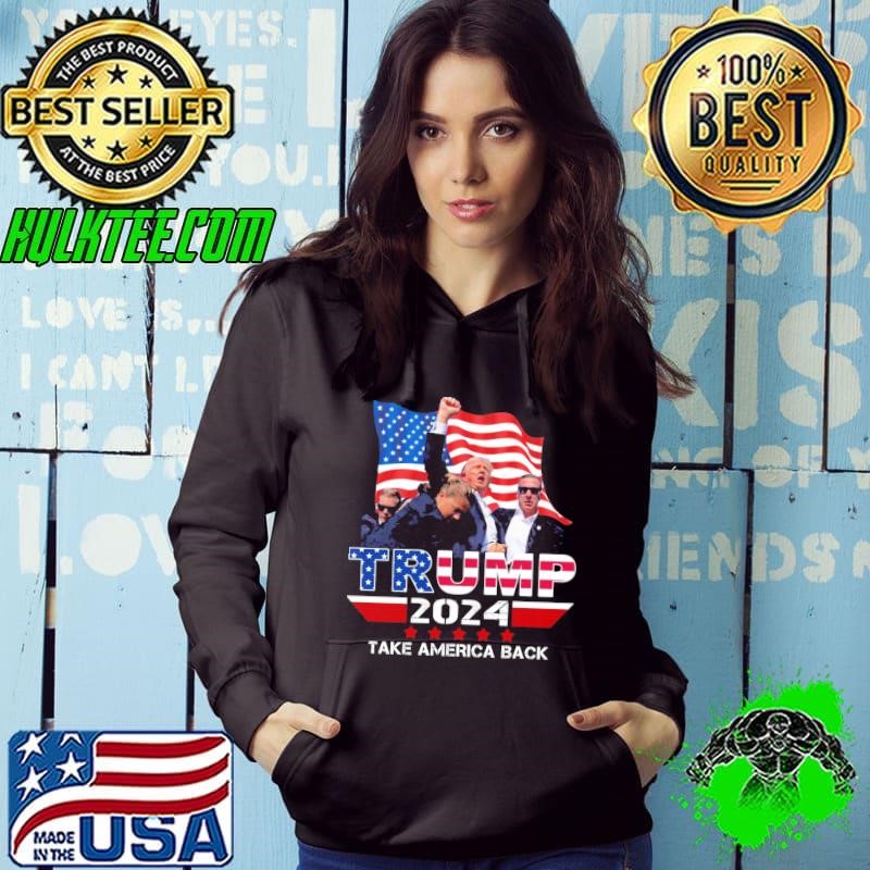 2024 Take America Back Support Donald Trump USa Flag Hoodie