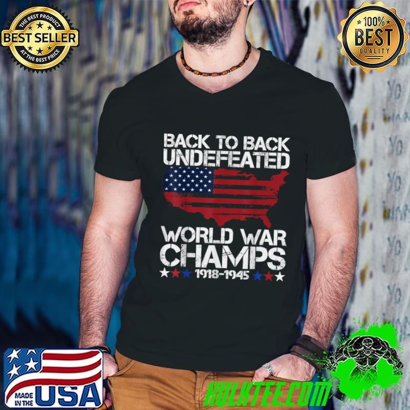 4th Of July Back To Back Undefeated World War Champs Maps Usa Flag Guys V Neck