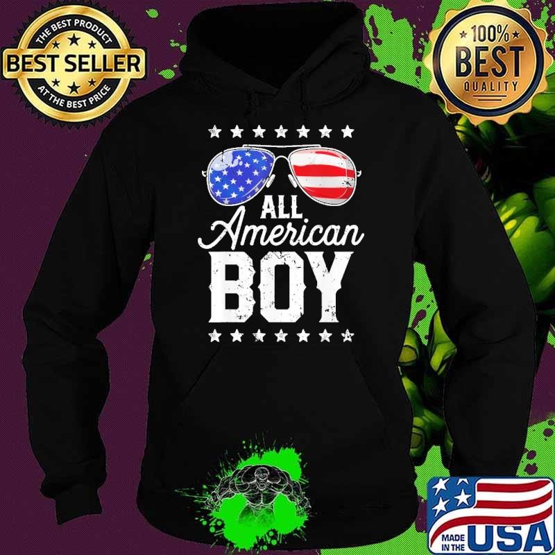 All American Boy 4Th Of July Usa Sunglasses Usa Flag Stars Hoodie