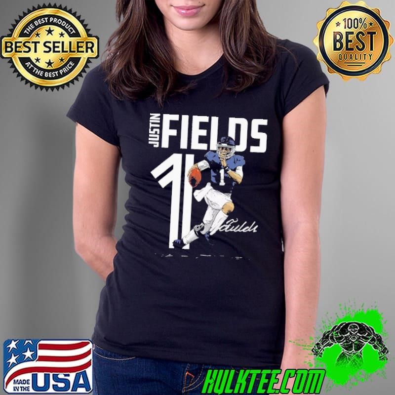 American football quarterback justin fields inline Ladies Tee