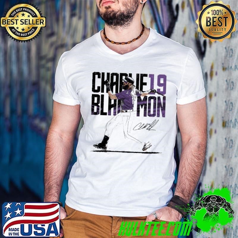 American professional baseball outfielder and designated hitter charlie blackmon swing signature T-Shirt