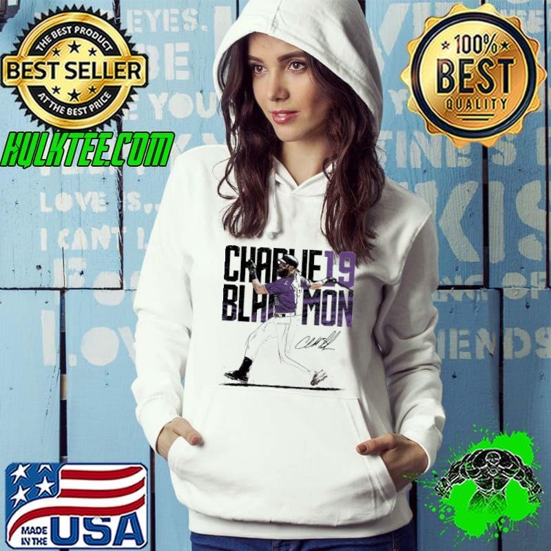 American professional baseball outfielder and designated hitter charlie blackmon swing signature Hoodie