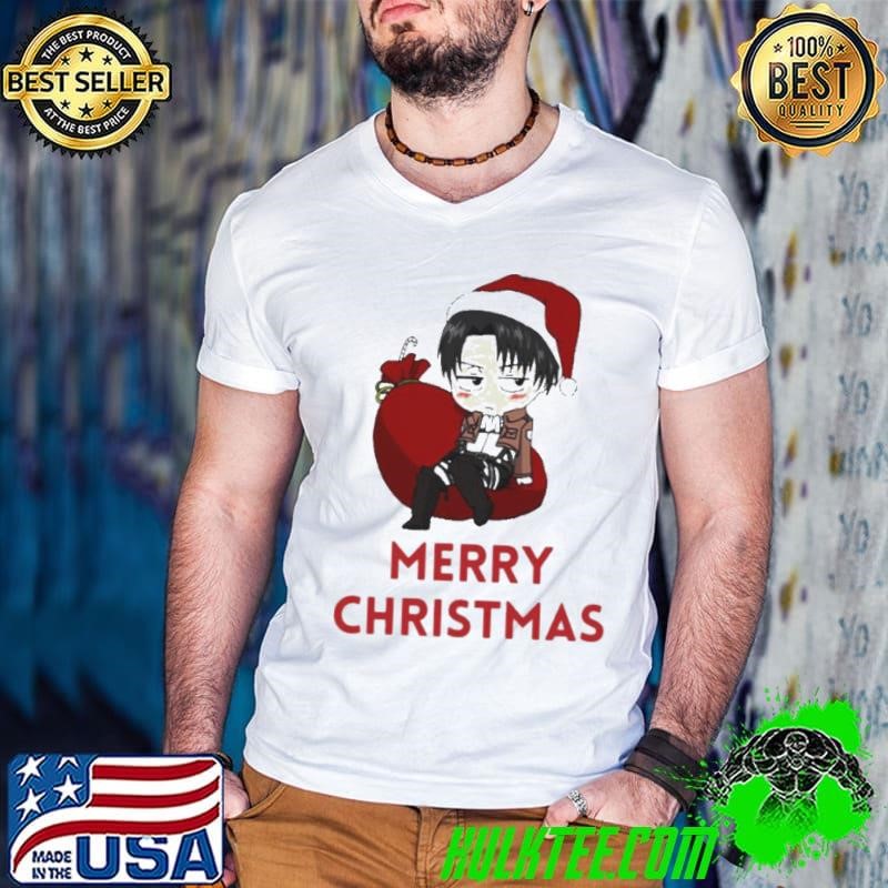 Attack on Titan Levi chibi Christmas t-shirt