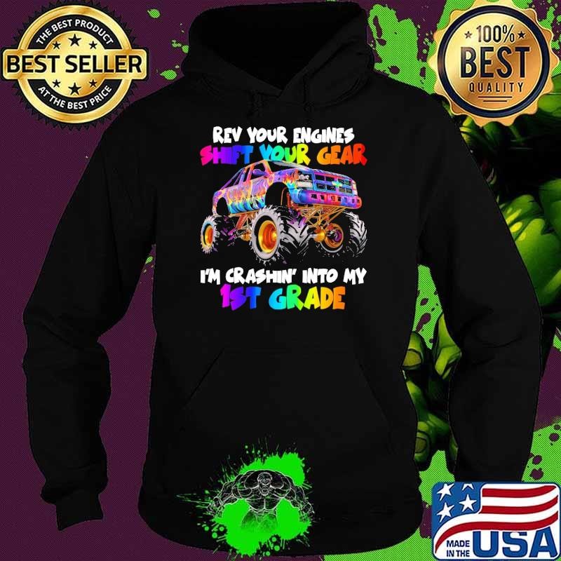 Back to School 1st grade Monster Truck First Day School Hoodie