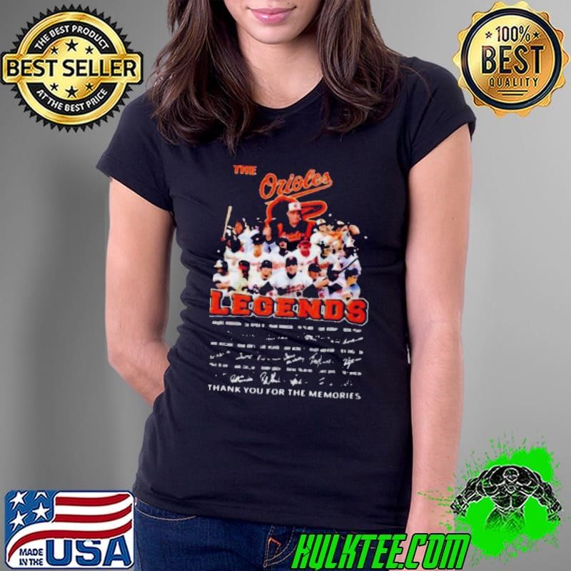Baltimore Orioles Legends Signature Thank You For The Memories Ladies Tee