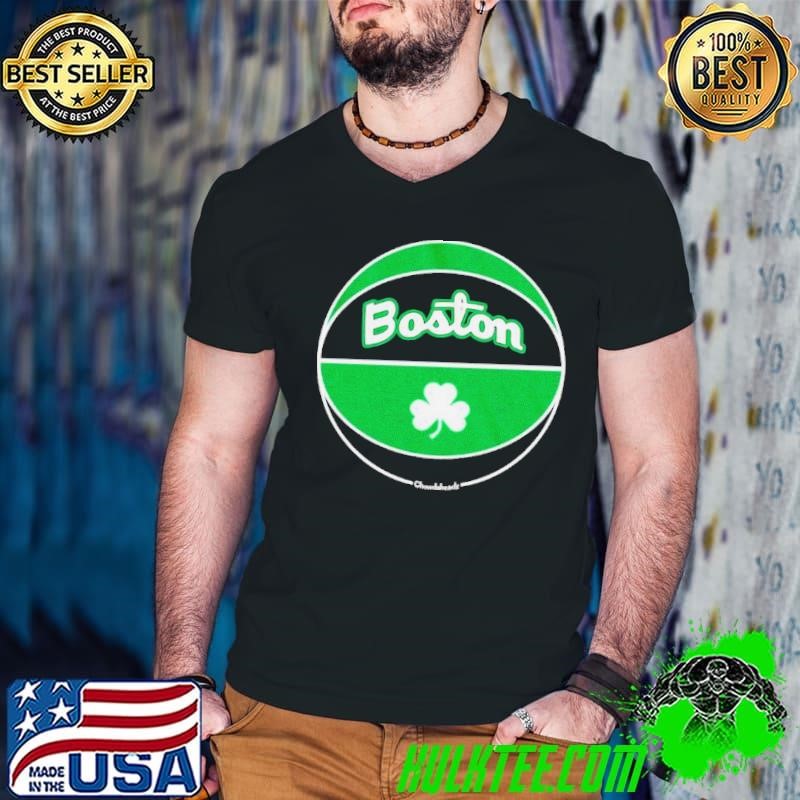 Boston Black And Green Basketball 2024 Guys V Neck