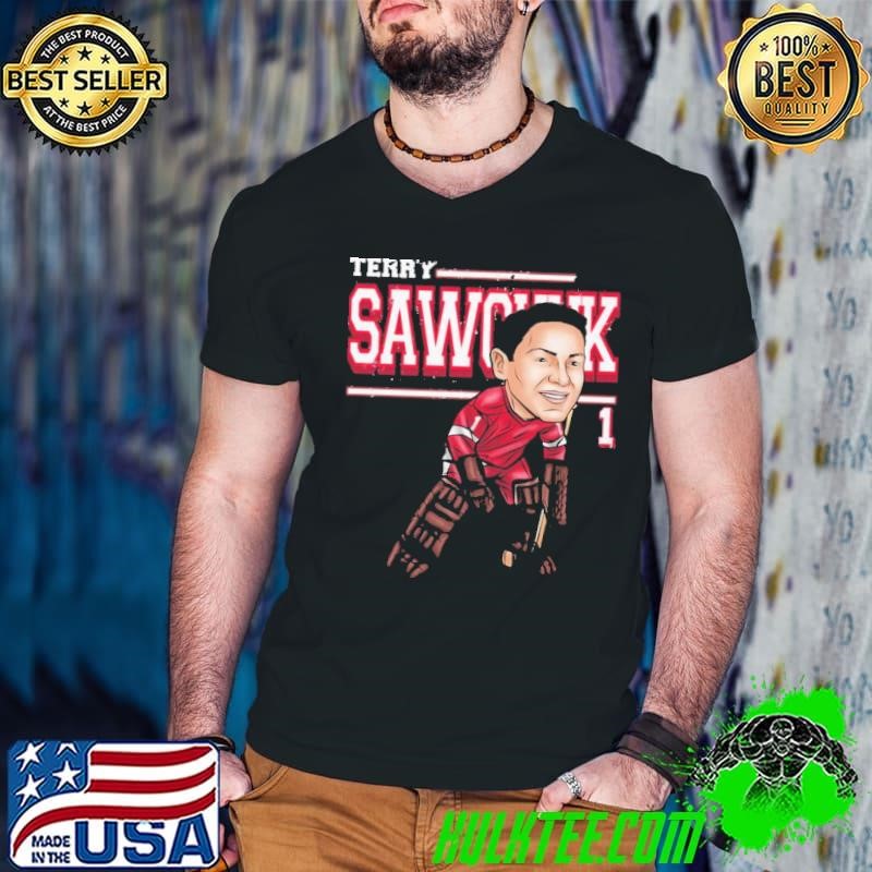Canadian professional ice hockey goaltender terry sawchuk cartoon T-Shirt