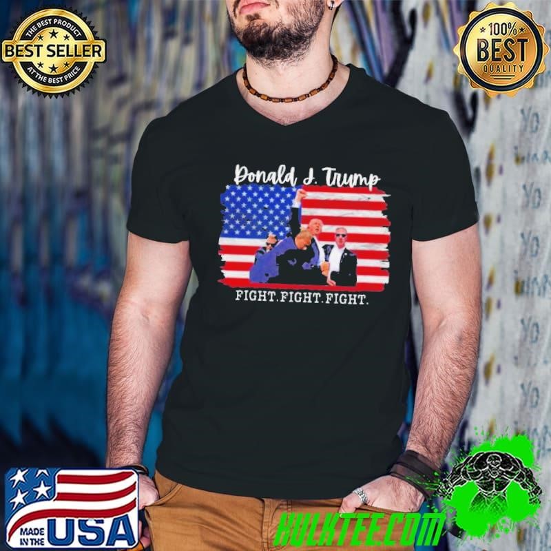 Donald J Trump Fight Fight Fight Flag America Guys V Neck