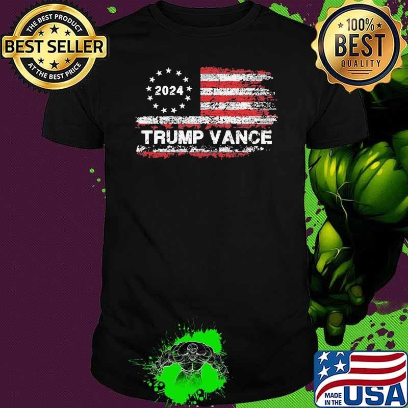 Donald Trump JD Vance 2024 American Flag T-Shirt