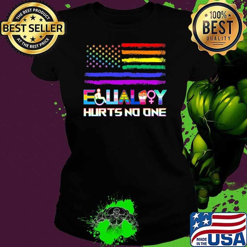 Equality Hurts No One American Flag LGBT Flag T-Shirt