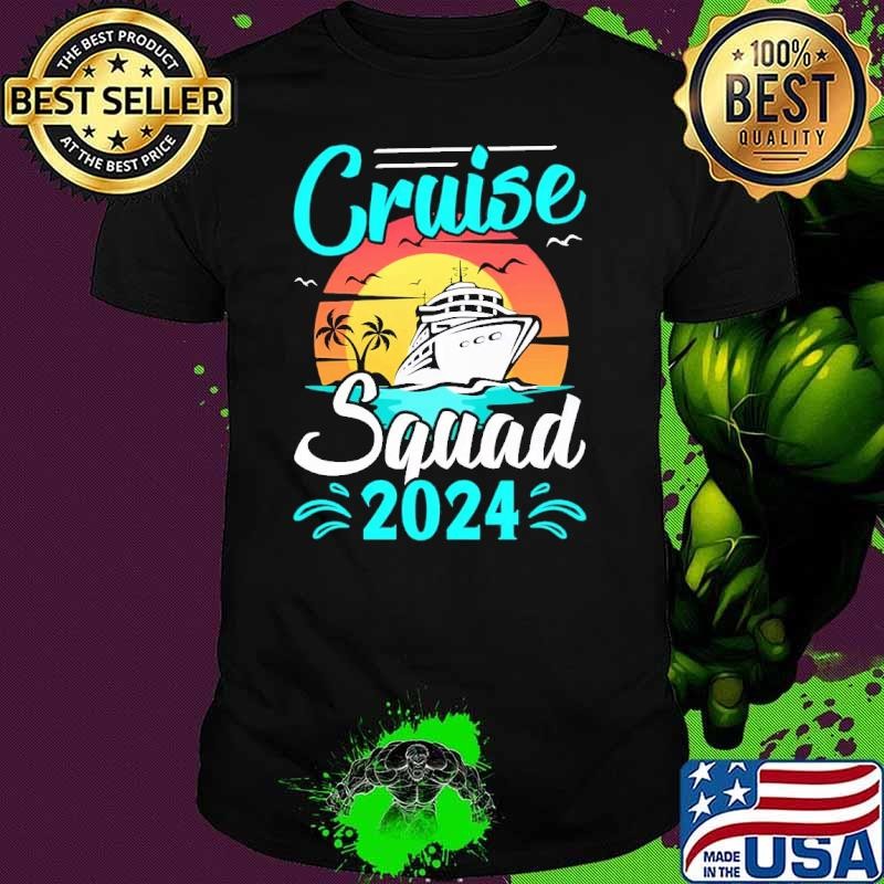 Family Squad Cruise 2024 Vacation Product Ship Sunset T-Shirt