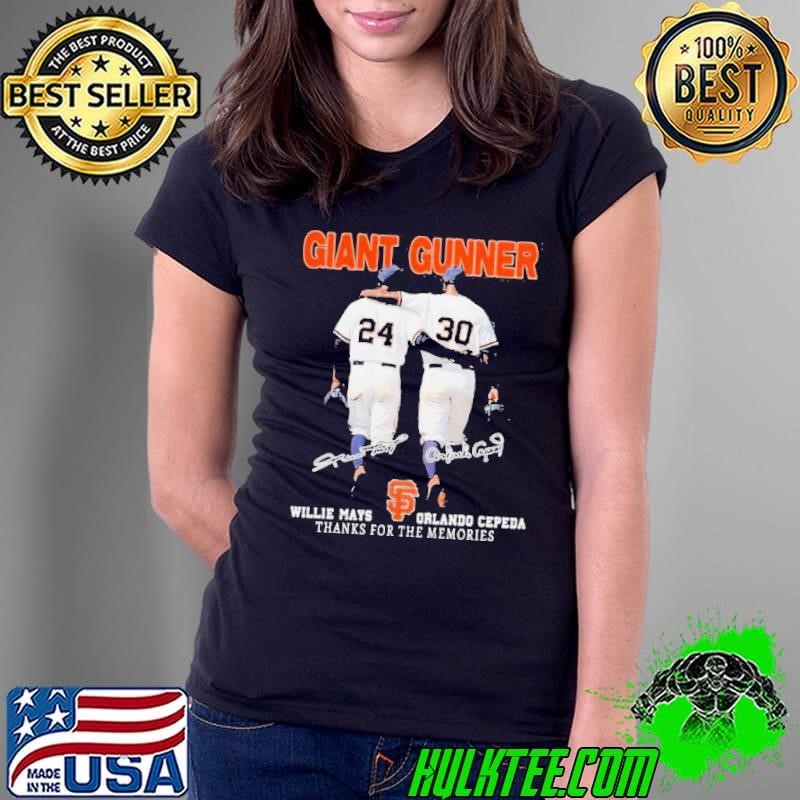 Giant Gunner Willie Mays And Orlando Cepeda Ladies Tee