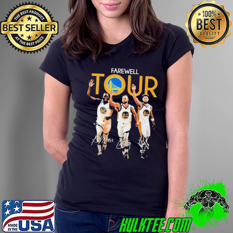 Golden State Warriors Thompson Curry Green Farewell Tour Signatures Shirt