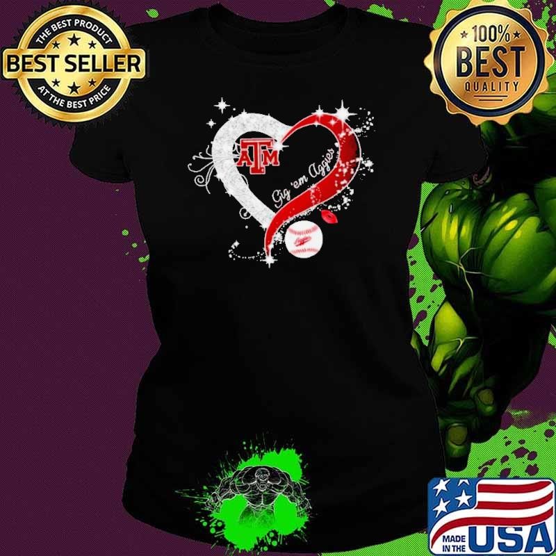 Heart Texas A&M Aggies Baseball 2024 CWS Gig ’em Aggies Shirt
