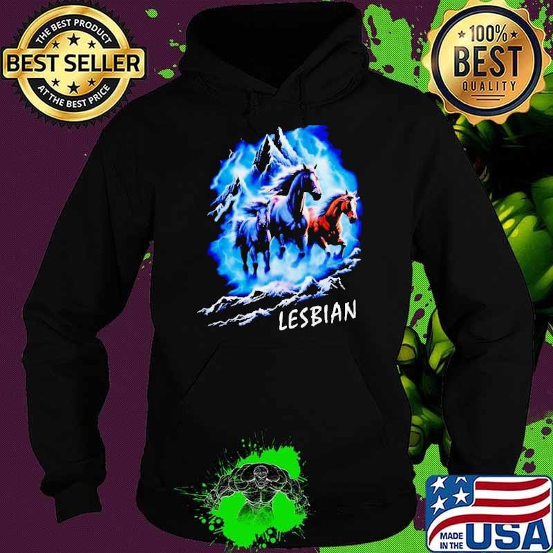 Horses running from lightning lesbian Hoodie