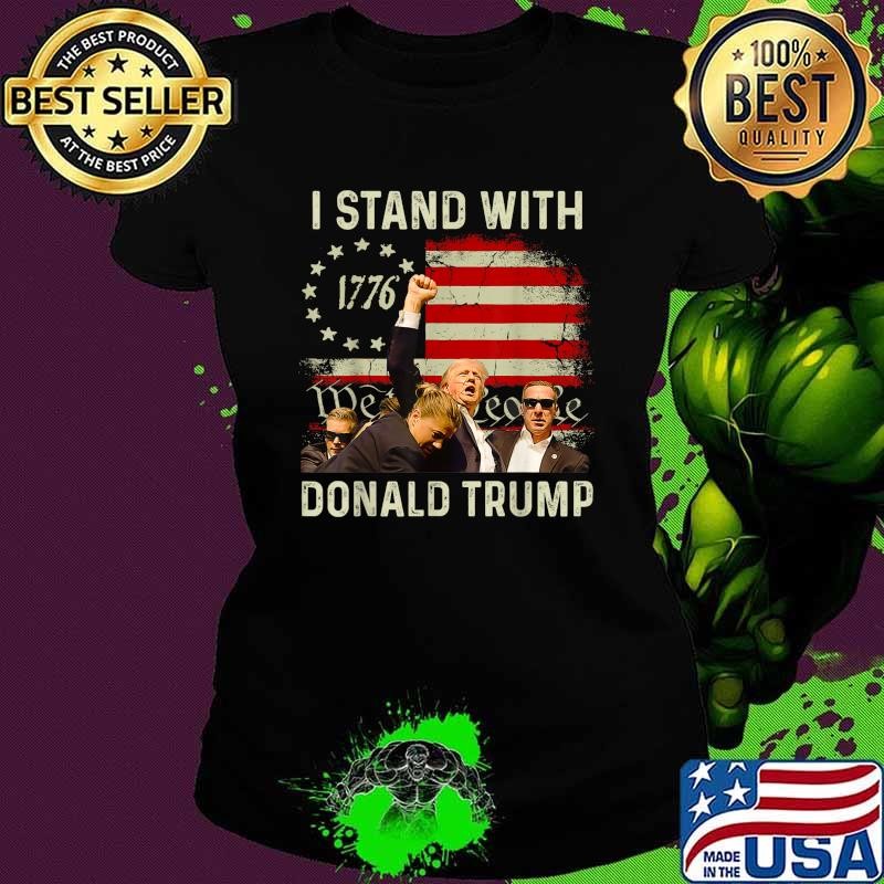 I Stand With Donald Trump 2024 American flag T-Shirt