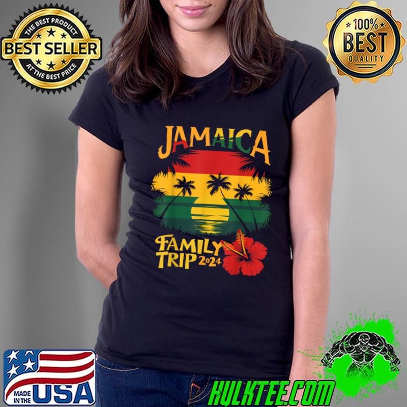 Jamaica Family Trip 2024 Jamaican Caribbean Beach Vacation Flag T-Shirt