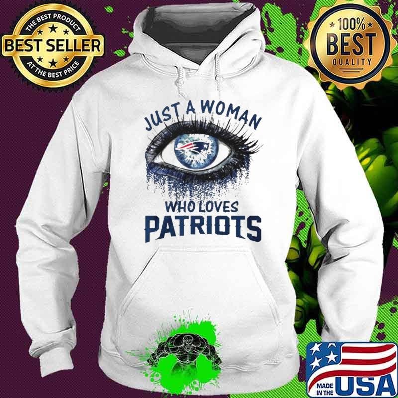 Just A Woman Who Loves New England Patriots Eye Diamonds Hoodie
