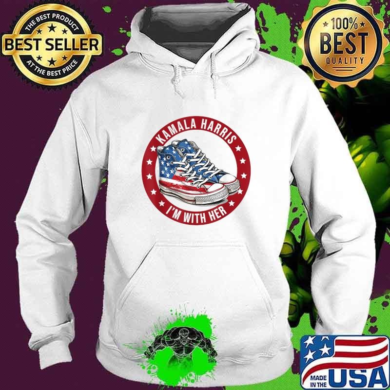 Kamala Harris I'm with Her Patriotic Converse Shoes American Flag Hoodie