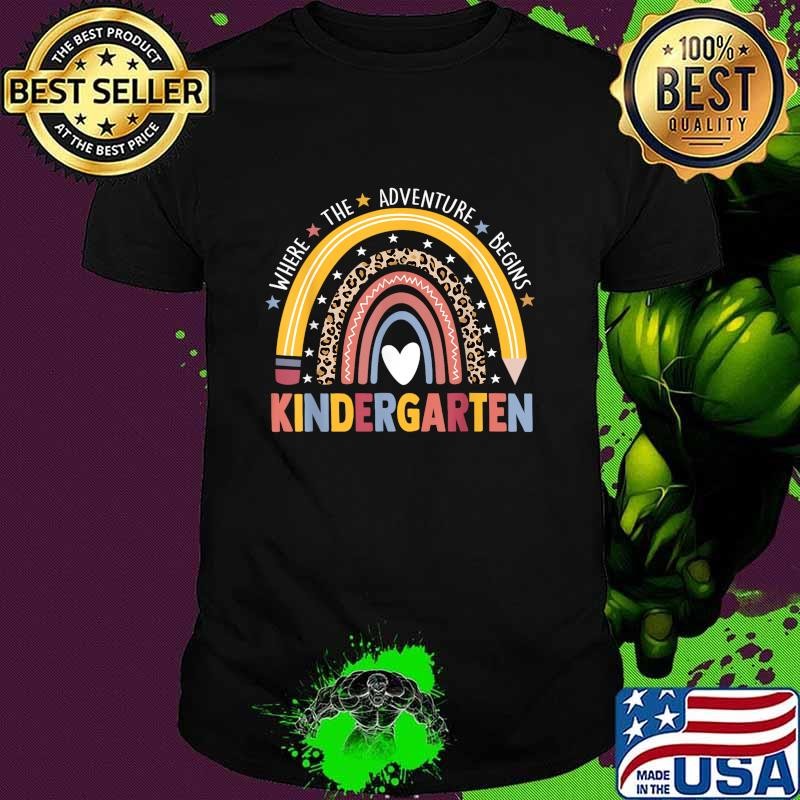 Kindergarten Where The Adventure Begins Leopard Rainbow Unisex