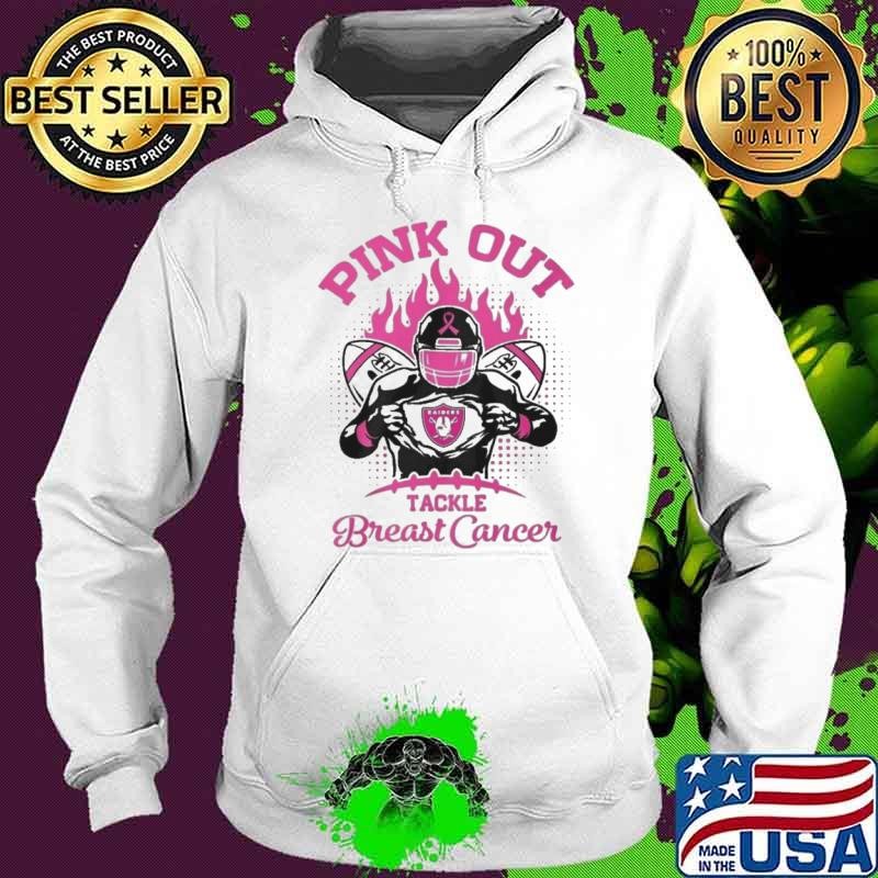 Las Vegas Raiders Football Pink Out Tackle Breast Cancer Fan Hoodie