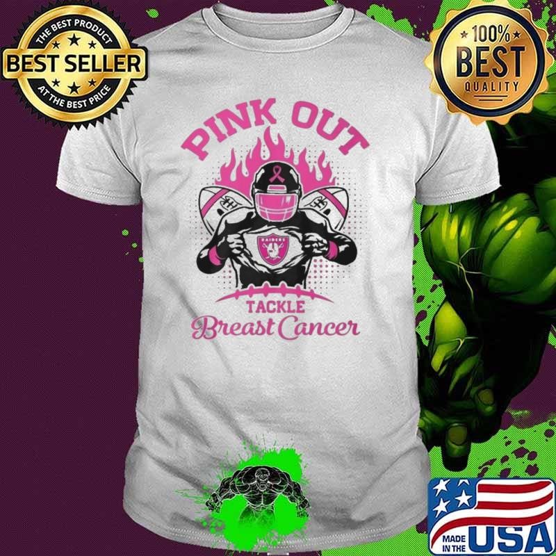 Las Vegas Raiders Football Pink Out Tackle Breast Cancer Fan Shirt