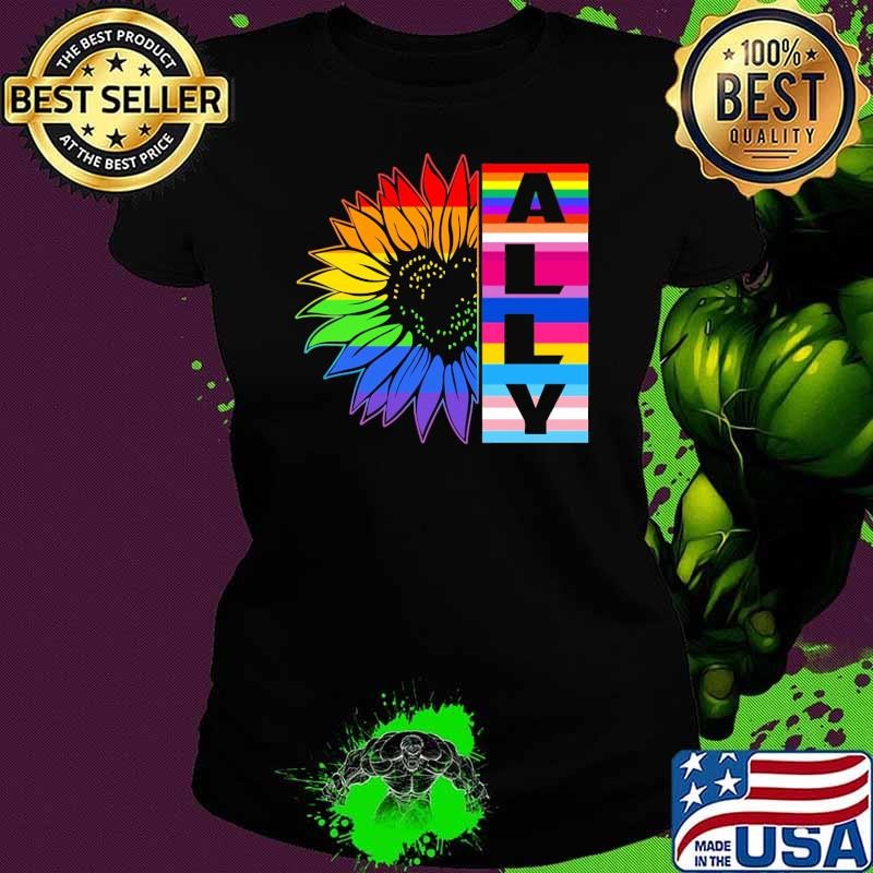 Lgbt Gay Ally Rainbow Pride Flag Sunflower T-Shirt