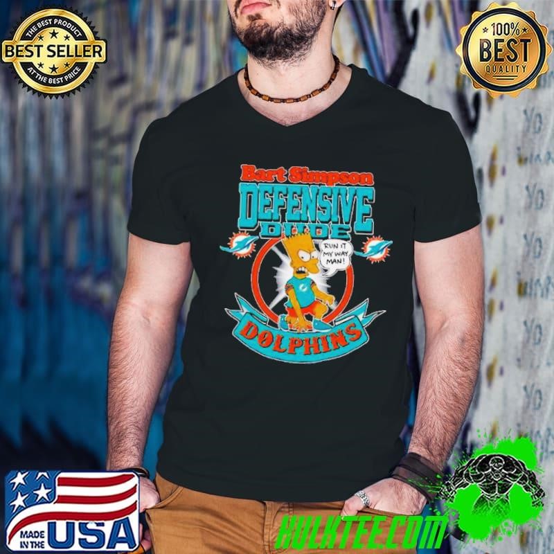 Miami Dolphins NFL Bart Simpson Defensive Dude 2024 Shirt