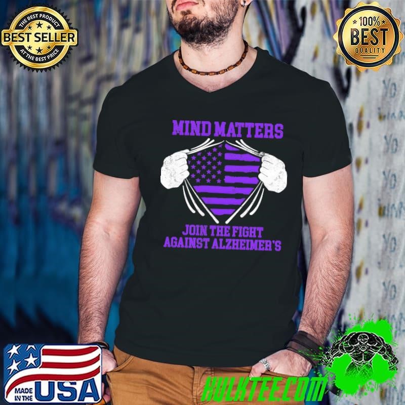 Mind matters join the fight against alzheimer's american flag T-Shirt
