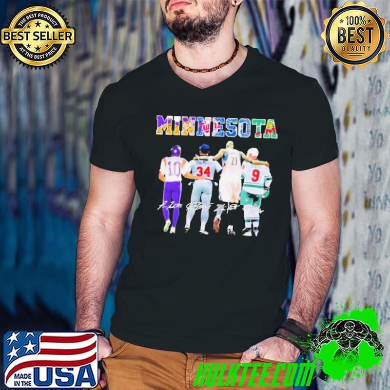Minnesota Sports Teams Tarkenton Puckett Garnett And Koivu Signatures Shirt