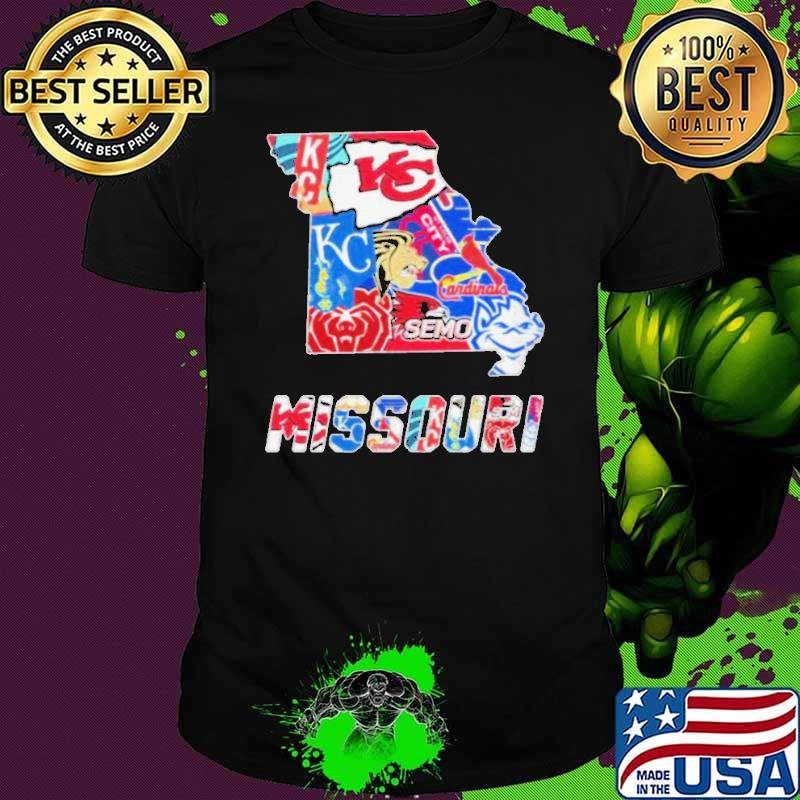 Missouri Map Sports Teams Logo Unisex Missouri Map Sports Teams Logo Unisex