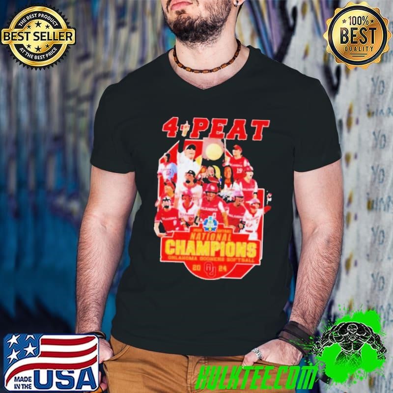 NCAA Softball 4-Peat Oklahoma Sooners National Champions Guys V Neck