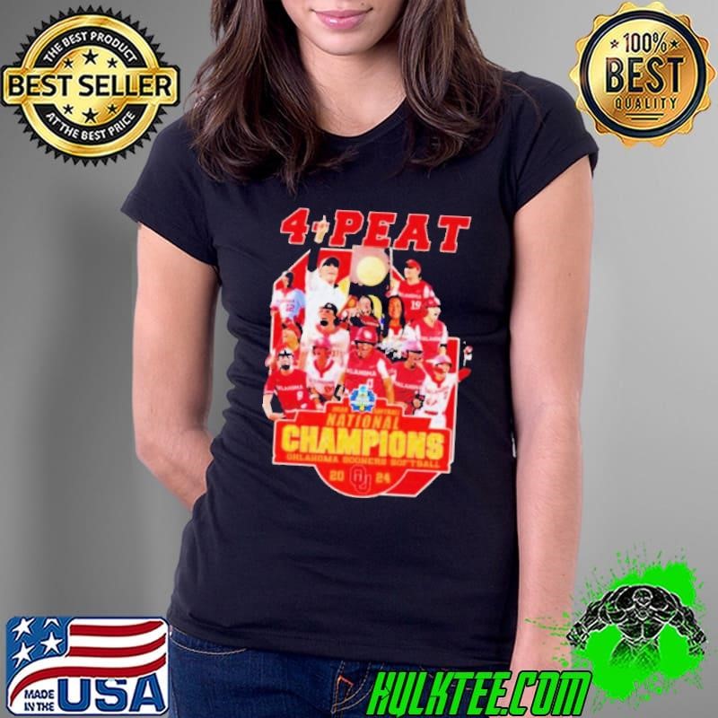 NCAA Softball 4-Peat Oklahoma Sooners National Champions Ladies Tee