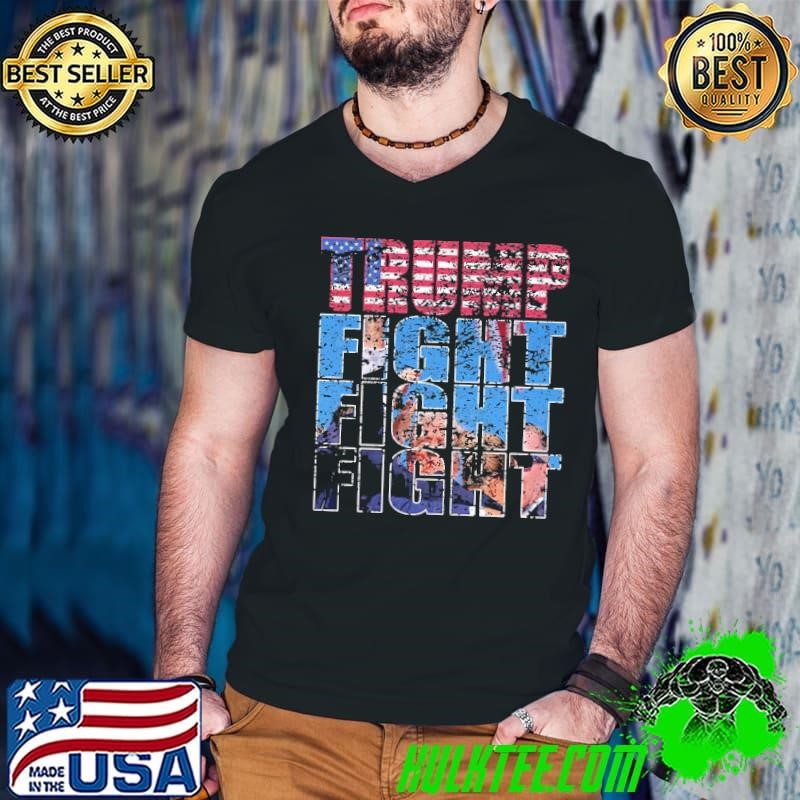 Nice Trump fight fight fight american flag 2024 T-Shirt