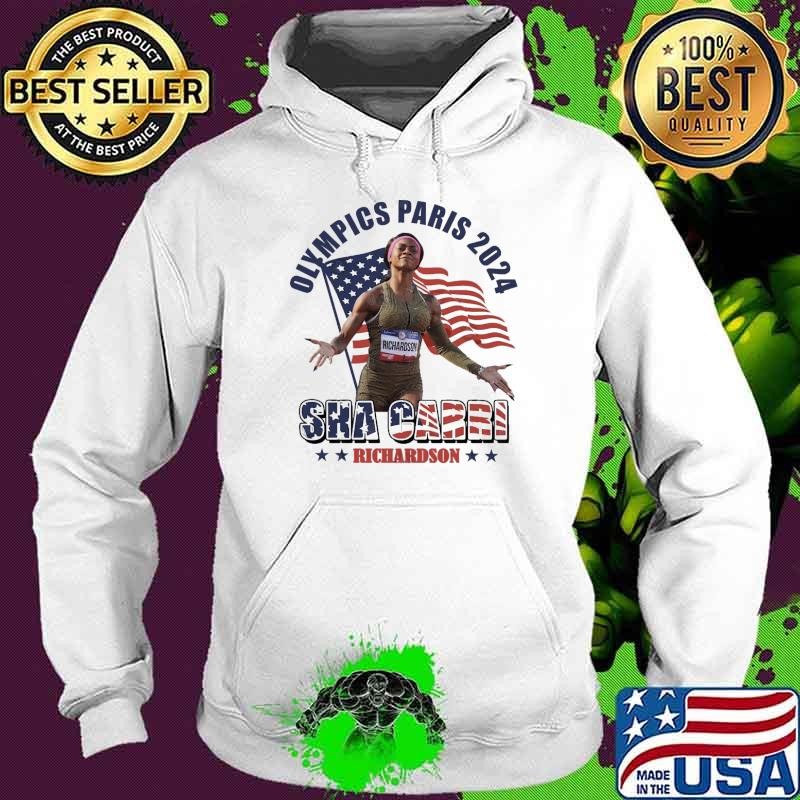 Olympics Paris 2024 Sha Carri Richardson Usa Team Usa Flag Hoodie