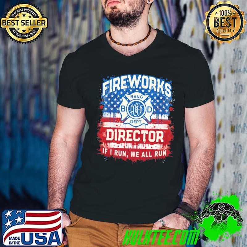 Patriotic Fireworks Director Safety Technicianro Chief USa Flag T-Shirt