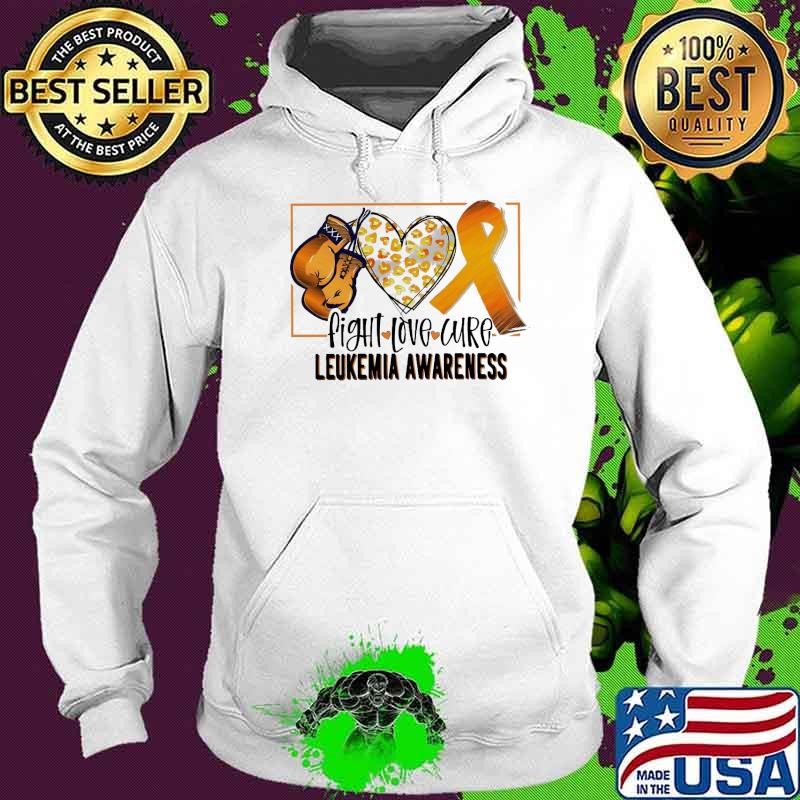 Peace Love Cure Leukemia Awareness Leukemia Fighter Heart Hoodie