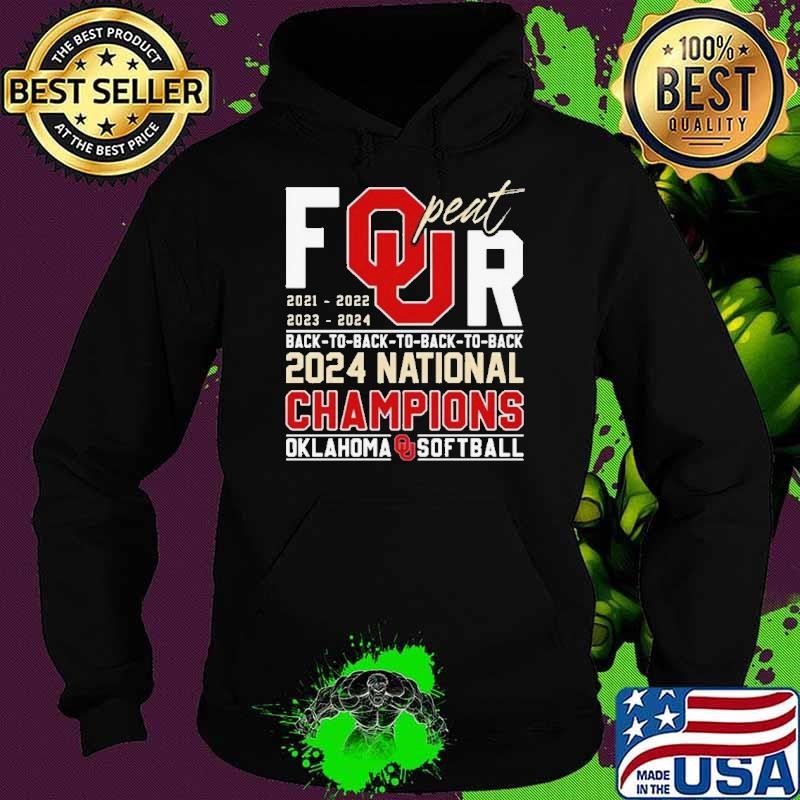 Peat Four Oklahoma Sooners Softball Back To back 2024 National Champions T-shirt