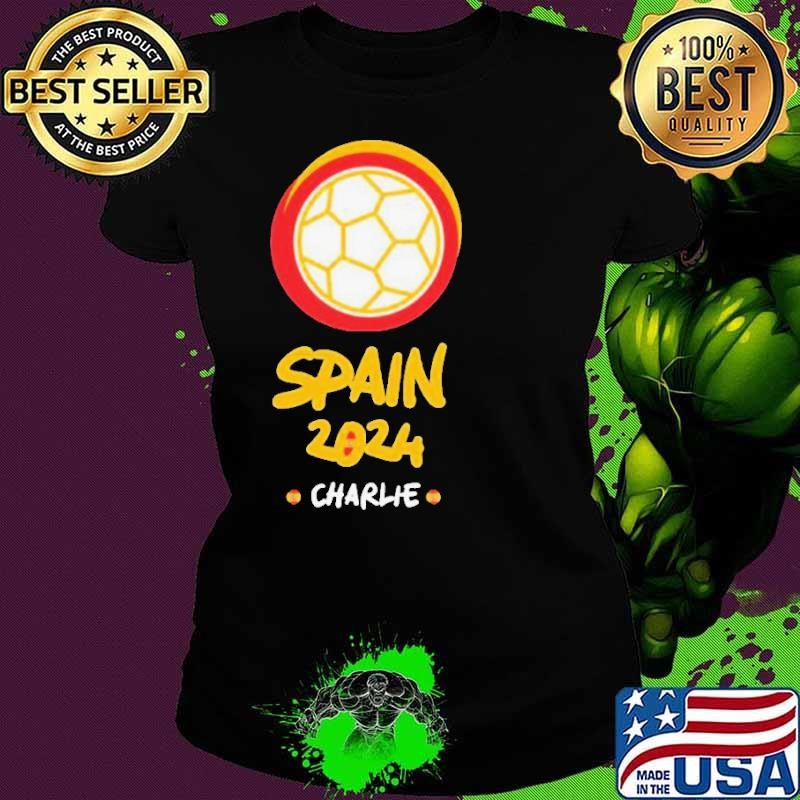 Personalised Spain football 2024 custom name Ladies tee