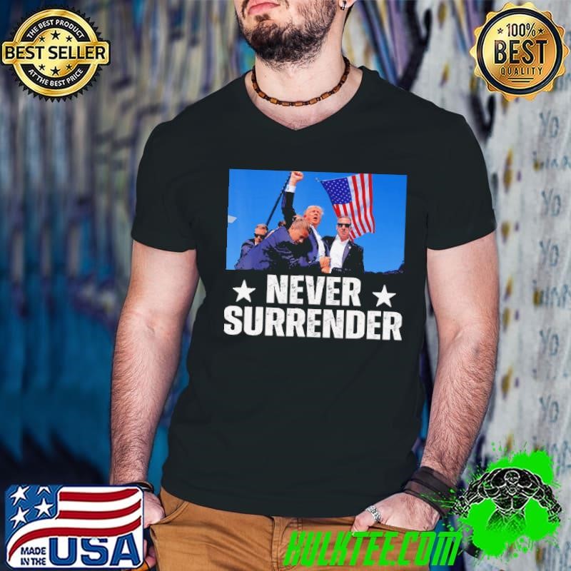 Pray For President Trump Never Surrender God Bless Trump Guys V Neck