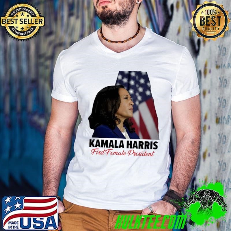 President Kamala Harris 2024 First Female President Usa Flag Vote Guys V Neck