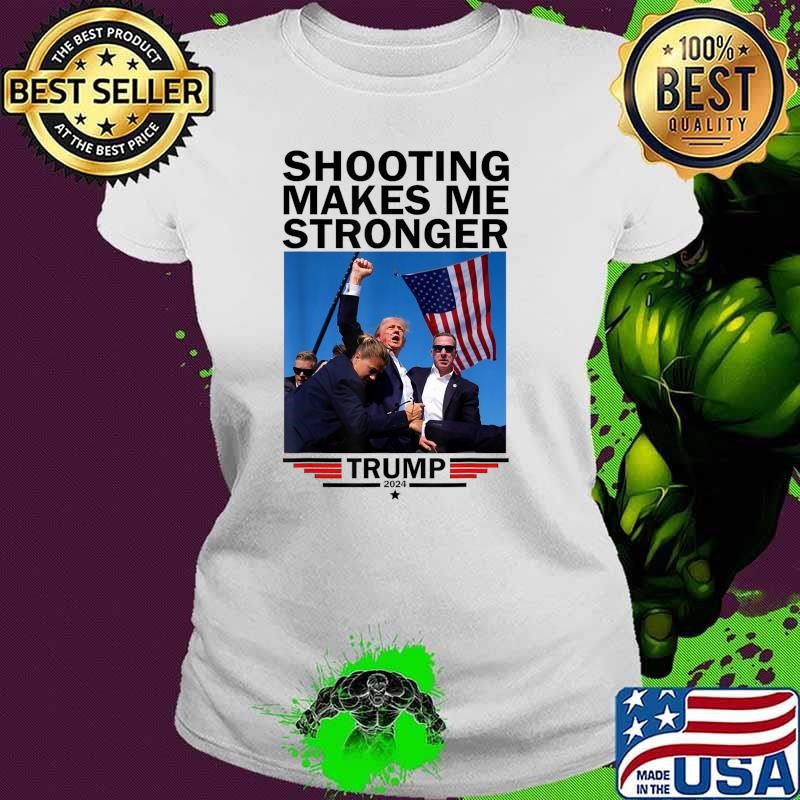 Shooting Makes Me Stronger Donald Trump 2024 American Flag T-Shirt